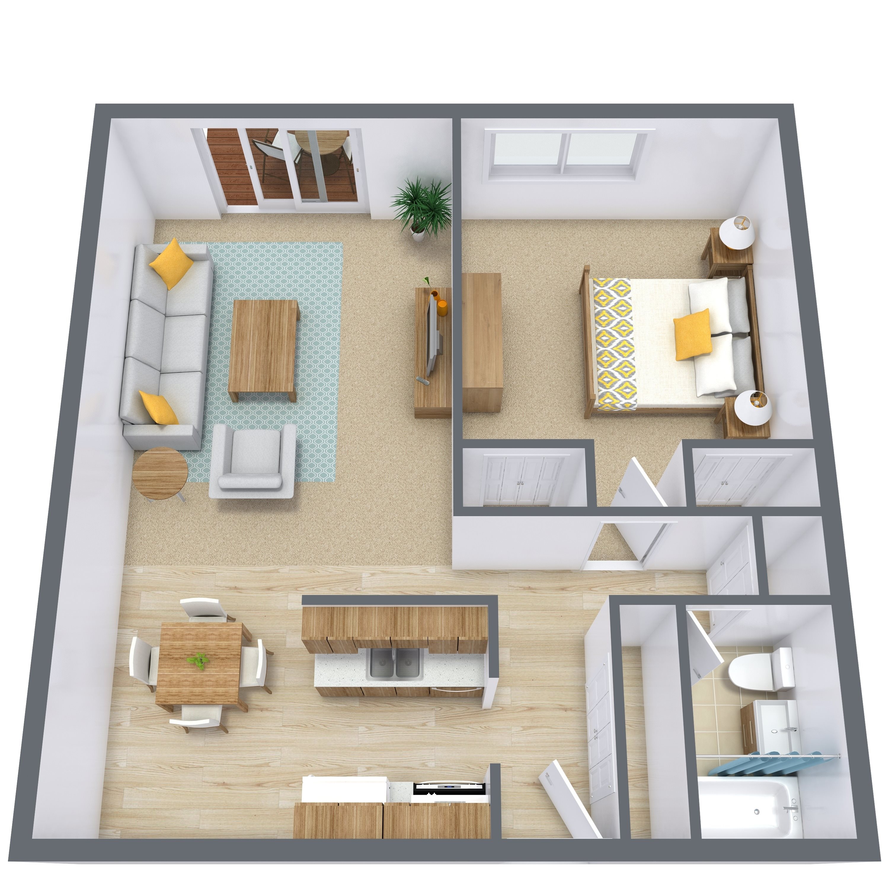 The Edge of Uptown Apartments | One Bedroom | Plan 11A The Edge of Uptown Apartments | One Bedroom | Plan 11A